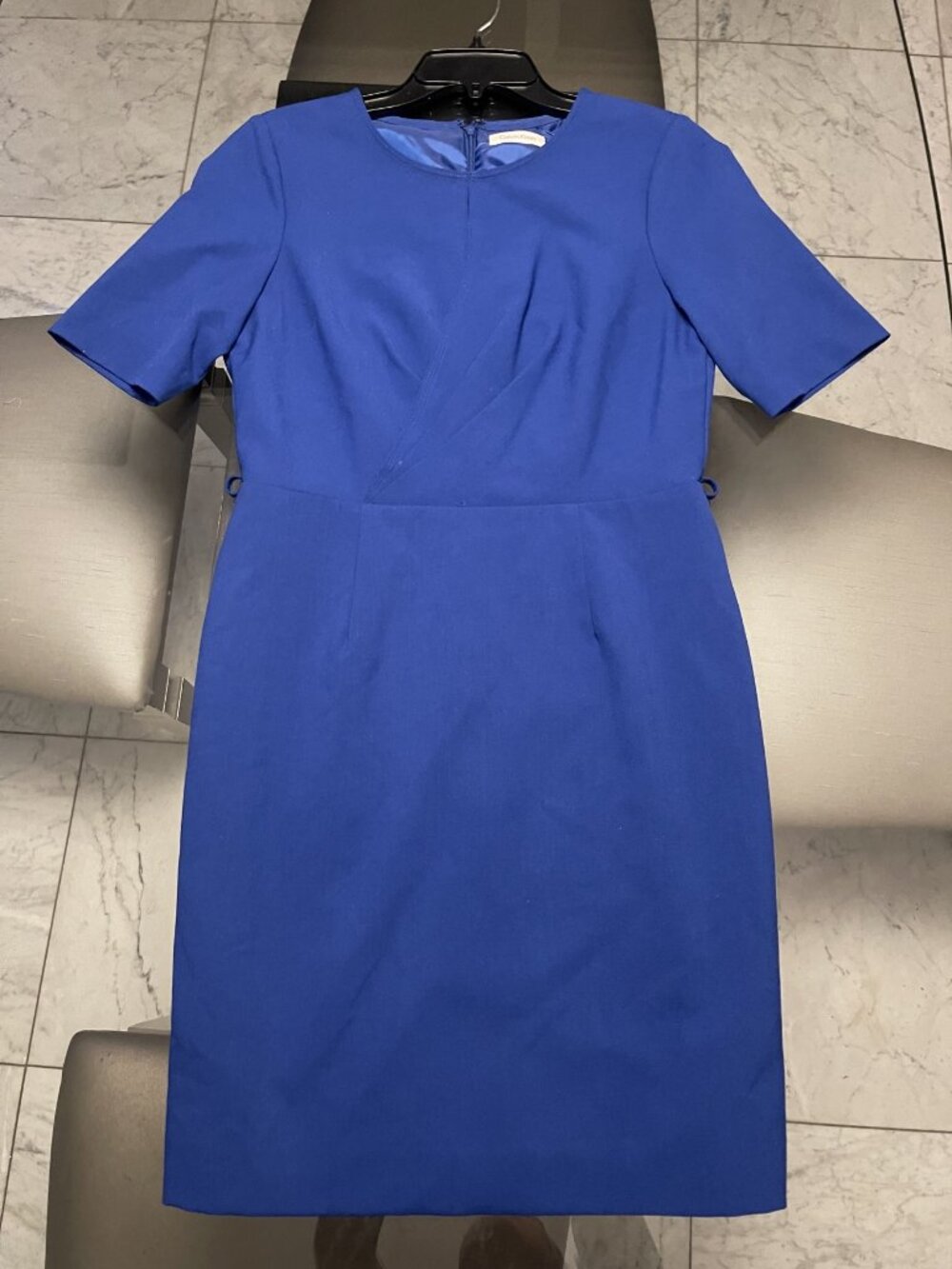 Calvin Klein Cobalt Blue Keyhole Sheath Dress Sz 10 129 Retail